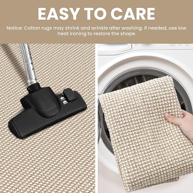 IOHOUZE Washable Runner Rug 3x8 Non Slip Rubber Backed Wide Hallway Runner