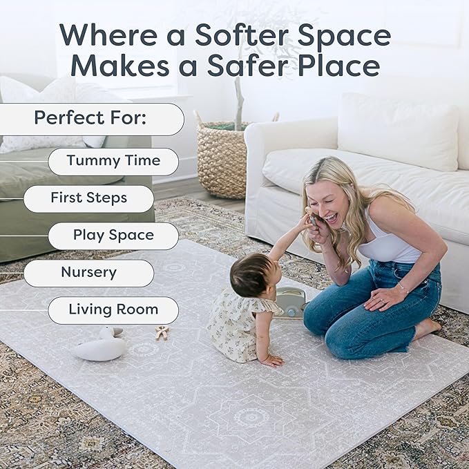 Baby Play Mats for Floor - Layla (6x6ft) - Premium EVA Foam Play Mat for Babies & Toddlers - Perfect for Tummy Time, Crawling, Playroom - Stylish & Comfortable Kids Play Mat