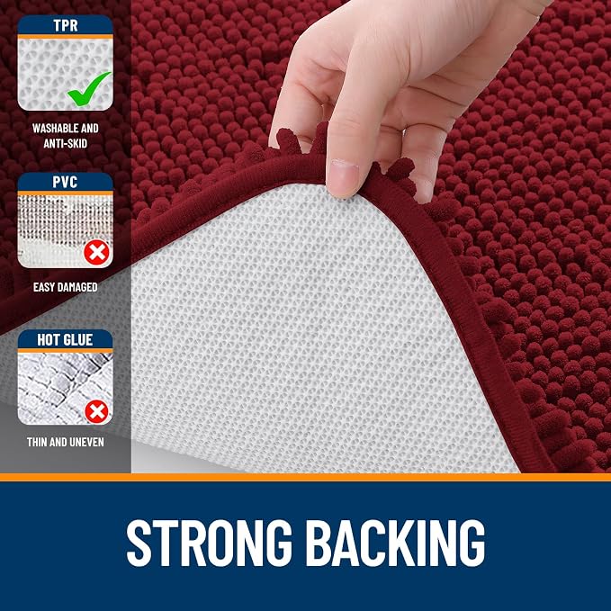 OLANLY Toilet Rugs U-Shaped 20x20, Extra Soft Absorbent Chenille Contour