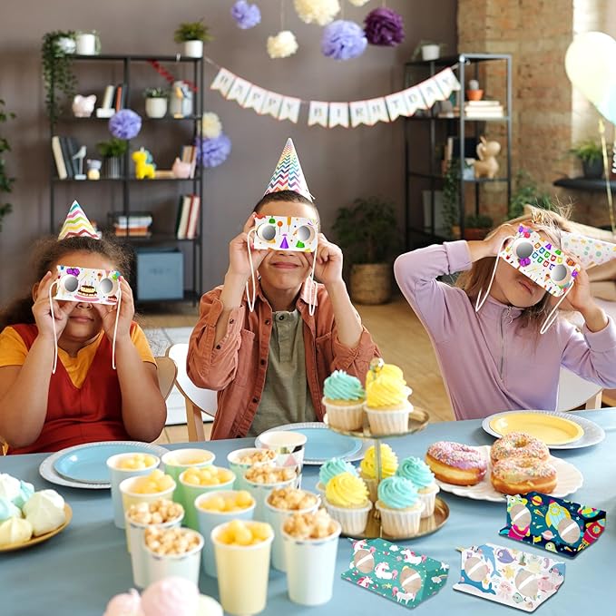Shappy 30 Pcs Cardboard Folding Binoculars with Coloring Markers Paintable Make Your Own Paper Binocular 3x Magnification DIY Craft Toys for Boys Girls Birthday Party Supplies Class Activity