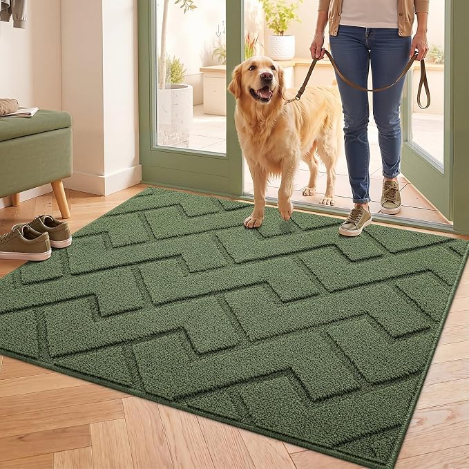 hicorfe Front Door Mat Outside Entrance, Stain and Fade Resistant, Non Slip