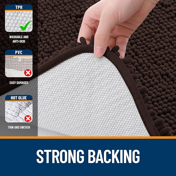 OLANLY Bathroom Runner Rugs 44x24, Extra Soft Absorbent Chenille Bath Rugs