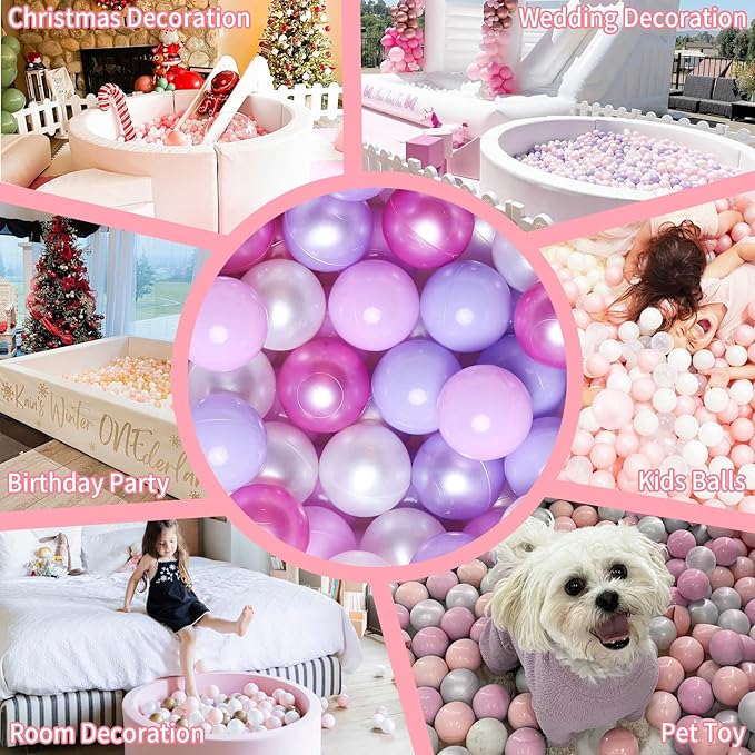 GOGOSO Ball Pits Balls for Toddlers Pack of 50 100 200 Plastics Shape Ball Non-Phthalate Non-BPA Non-Toxic 2.2-Inch Crush Proof Play Balls