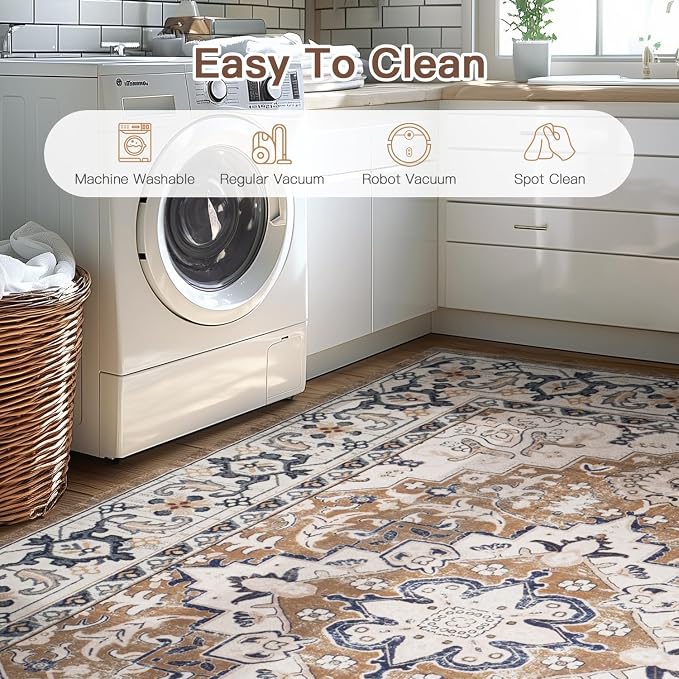 Lofus 6ft Area Rugs for Living Room, Washable Area Rug, Rugs for Bedroom