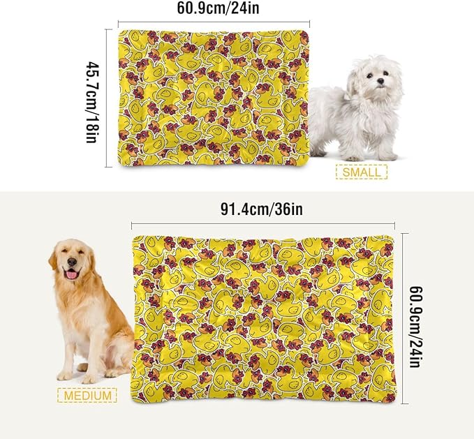 Pet Bed Rubber Duck Star Dog Bed Mat Absorbing Non Slip Pad Pet Sleeping Mat for Small, Medium, and Large Dogs Puppy Cat 36 in x 24 in