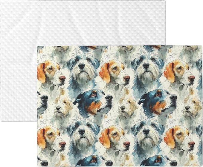 Waterproof Dog Blanket Soft Pet Blanket for Puppy Cat, Fleece Cat Throw Blankets for Furniture Bed Couch Sofa Reversible - Dogs Different Breeds 2