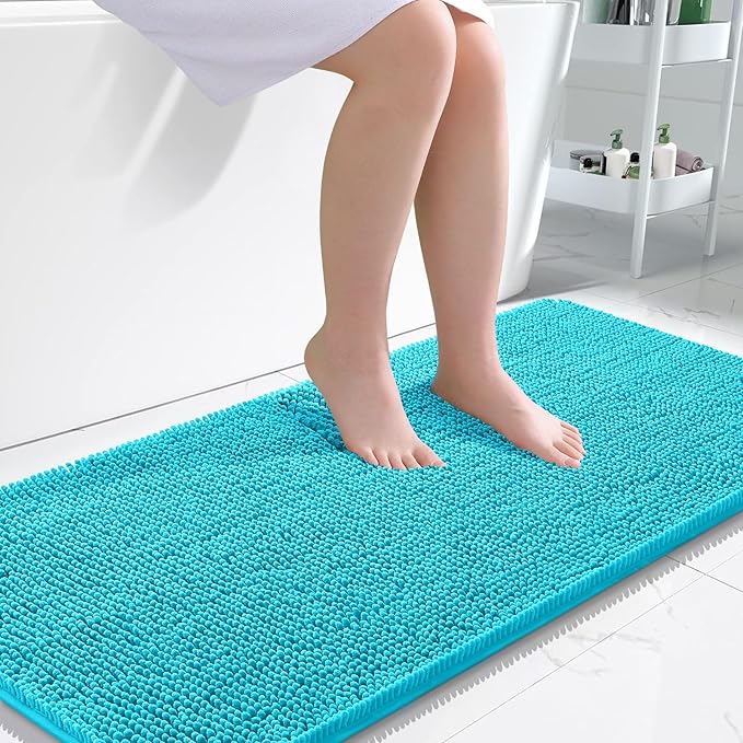 OLANLY Large Bathroom Rugs 50x30, Extra Soft Absorbent Chenille Bath Rugs