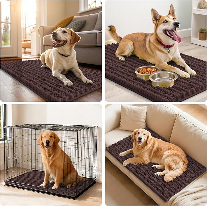 Smiry Dog Door Mat for Muddy Paws 59x20, Absorbent Dirt Trapper, Non-Slip