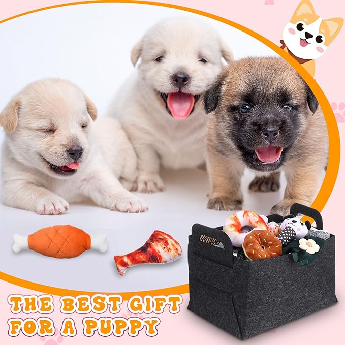 Abbylike 50 Pcs Puppy Supplies Starter Kit for Small Dogs Puppy Essentials Includes Leash, Bowls, Teeth Brushes, Water Bottle, and More Accessories for Dogs Pet Day Welcome Gift(Black)