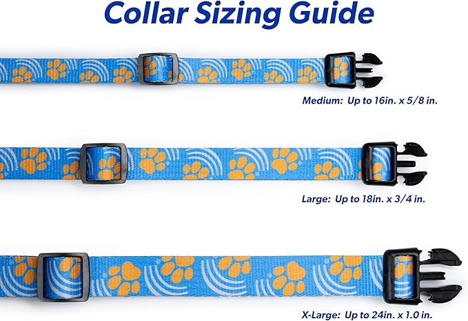 MS-5 Automatic Pet Door Collar, Genuine High Tech Pet Brand Dog Collar for Power Pet Doors - Deluxe Strap (Paw, Large) - DC-PAW-MS5-L