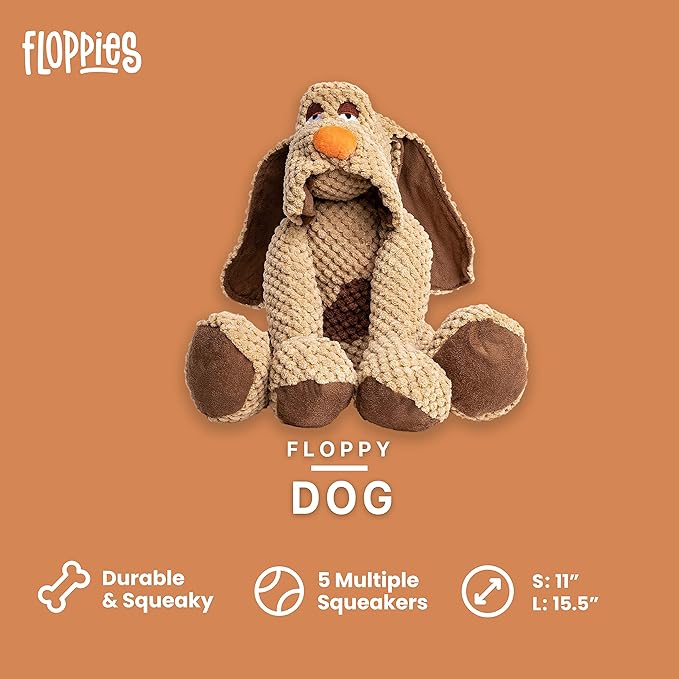 fabdog Floppies Plush Dog Toy - Cute & Durable Squeaky Dog Toys - Best Squeak Toy for Puppies and All Breeds | Ideal Pet Gift| Small Dog
