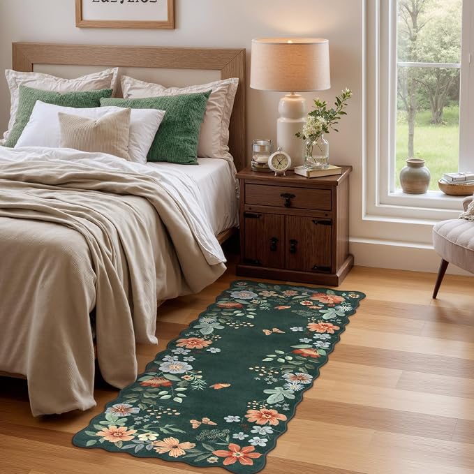 Lahome Floral Small Rug, 2x4 Kitchen Rugs Non Slip Washable Rug Ultra-Thin