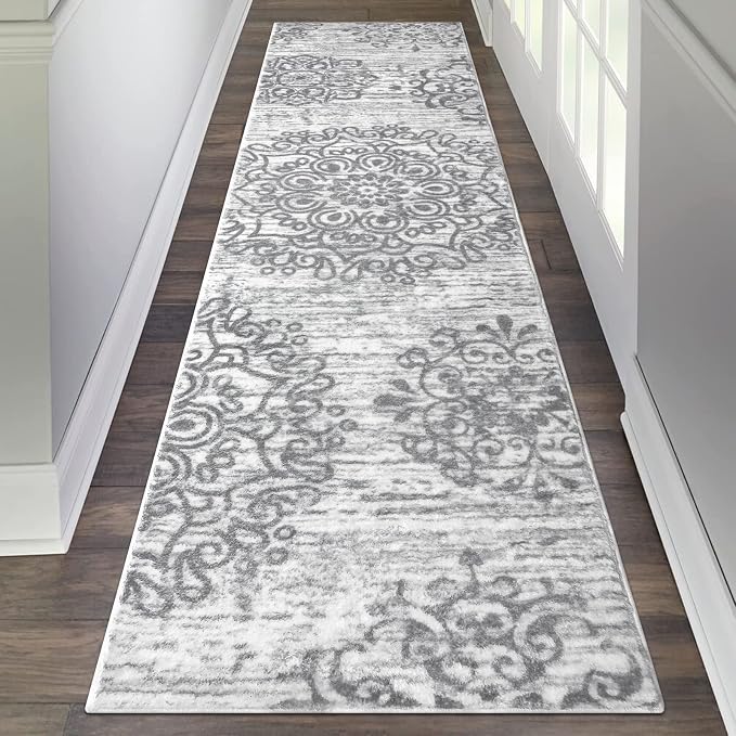 HEBE Hallway Runner Rug 2'x8' Washable Vintage Distressed Area Rugs Non Slip