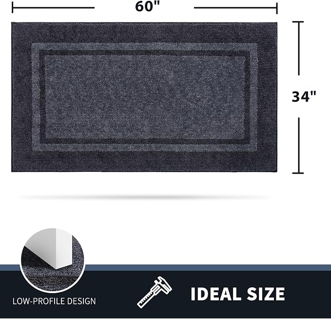 PURRUGS Dirt Trapping Door Mat 34" x 60", Non-Slip Machine Washable Entryway Rug