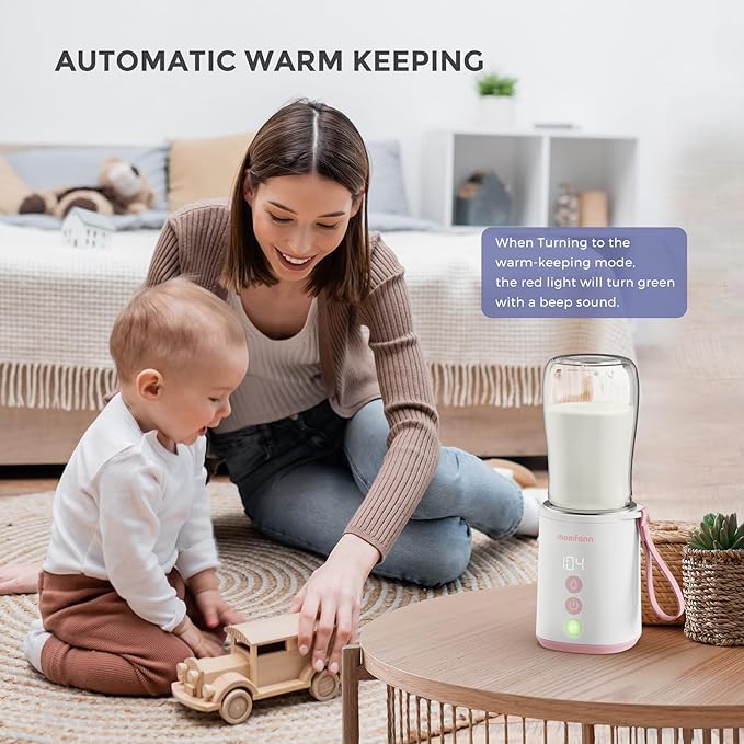 Portable Bottle Warmer, Travel Baby Bottle Warmer for Breastmilk On The Go, Leak-Proof, 2 Modes Fast Heating