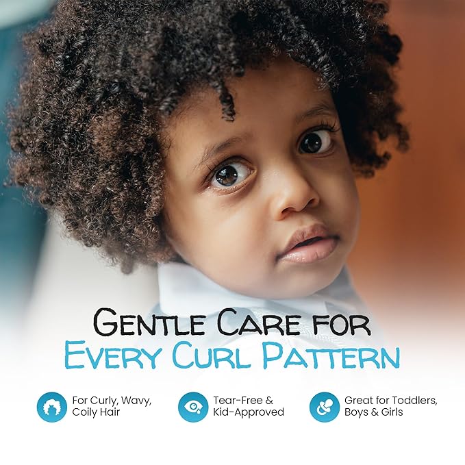 Kids Curly Hair Gift Set | 2-in-1 Kids Shampoo & Conditioner, Curl Cream, & Leave-In Conditioner | Shea Butter, Tear-Free, Frizz Control, & Sulfate-Free, 32 Fl Oz