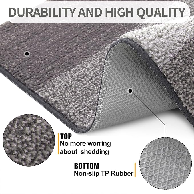 Kitinjoy Indoor Outdoor Door Mat, 70x32 Non-Slip Absorbent Dirt Trapper