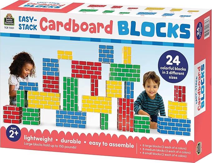 Teacher Created Resources Easy-Stack Cardboard Blocks 24 Piece Set (TCR11531)