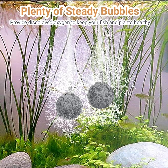 8 Pack 1.18 Inch Aquarium Air Stones, Long Lasting Aerator Oxygen Diffuser Aquarium Bubble Stone, Air Pump Accessories for Aquariums, Fish Tanks, Hydroponics, Ponds