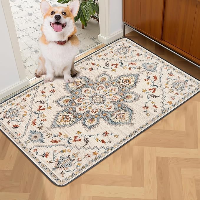 Washable Pee Pads for Dogs 2 Pack, 36" x 24" Reusable Puppy Pads Waterproof, Super Absorbent Dog Rugs, Leakproof, Dog Crate Pad, Playpen Mat, Whelping Pads, White Medallion