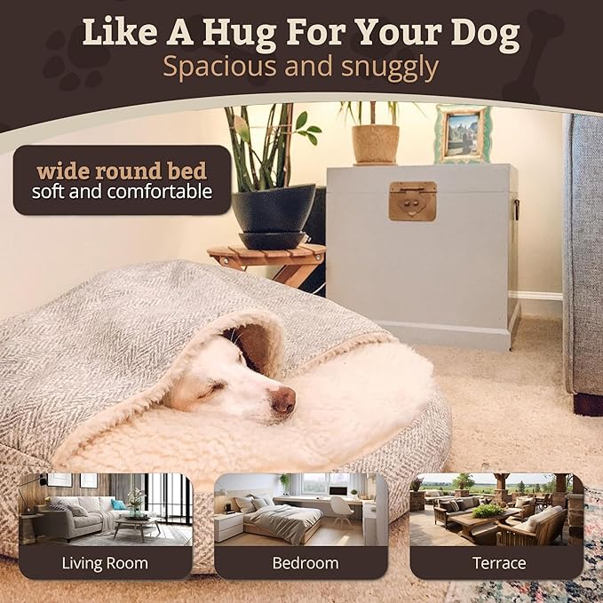 Snoozer Luxury Microsuede Cozy Cave Pet Bed, Show Dog Collection, Large, Palmer Dove