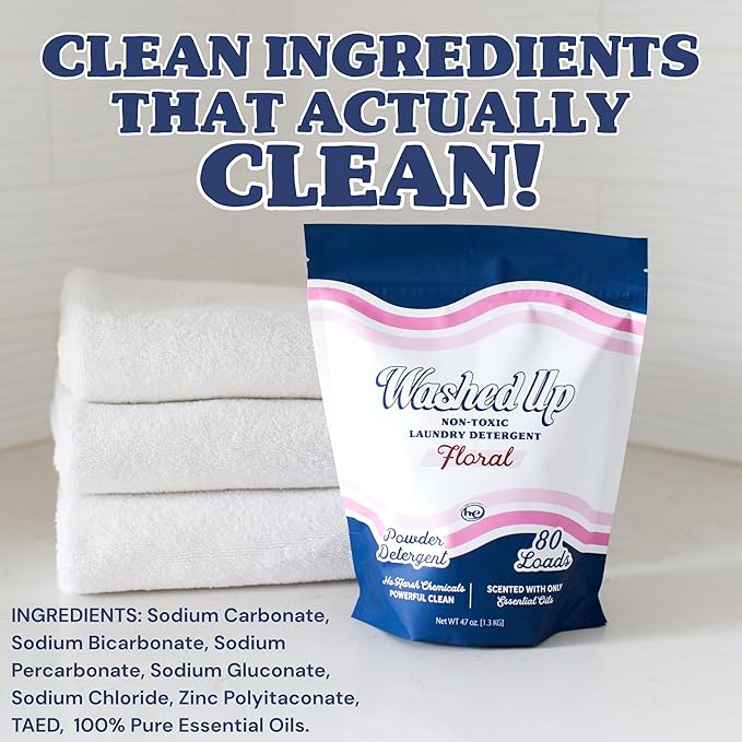 Laundry Detergent Powder | Safe for Sensitive Groups | Powerful Clean | Plant & Mineral-Based | Made in USA