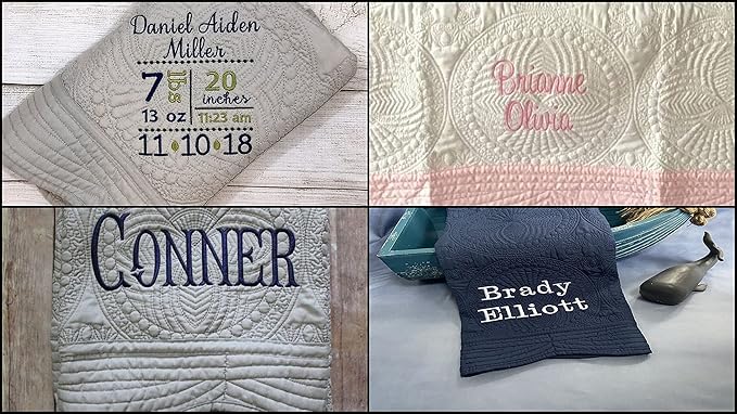 Personalized Baby Blanket Baby Quilt Monogrammed Blankets for Boys and Girls Embroidered Baby Gifts Animals