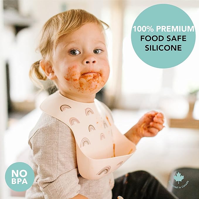 Loulou Lollipop Soft, Waterproof Silicone Feeding Bib for Babies and Toddlers