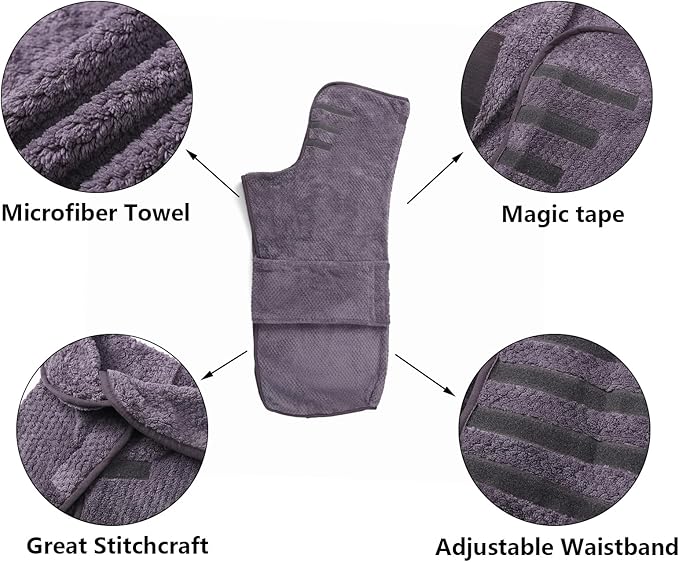 Geyecete Dog Bathrobe Towel Dog Drying Coat - Pineapple Grid Fast Drying Super Absorbent Pet Dog Cat Bath Robe Towel - Gray, Medium