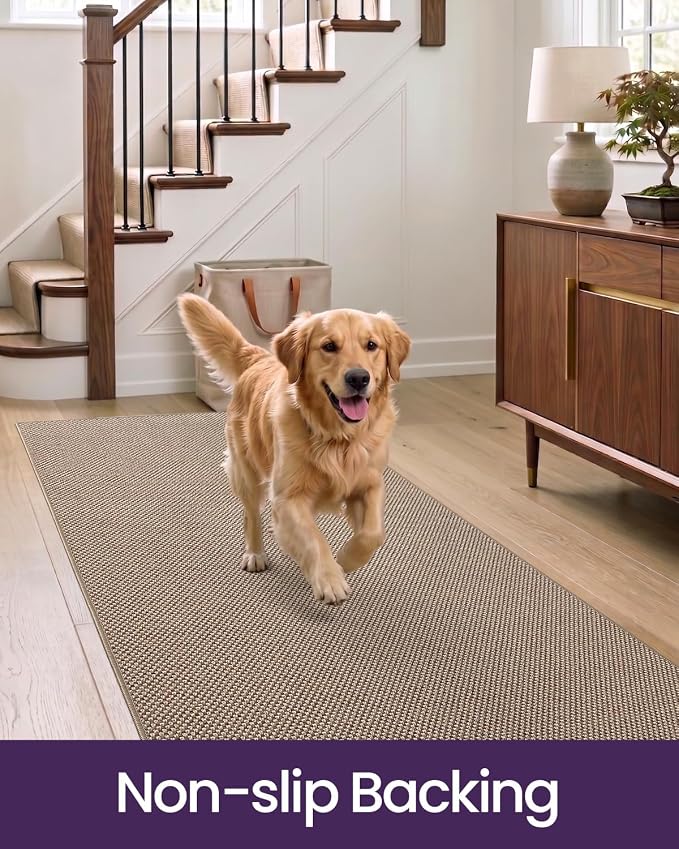 DEXI Hallway Runner Rug 2'8"x14', Non Slip Rubber Backed Runners Carpet