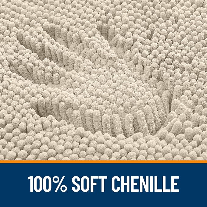 OLANLY Bathroom Rugs 30x20, Extra Soft Absorbent Chenille Bath Rugs, Rubber