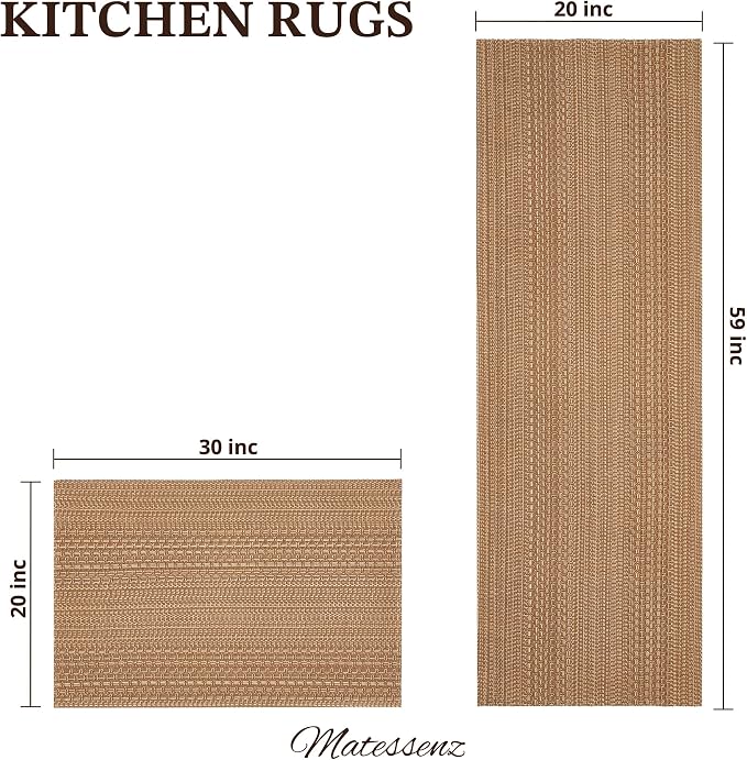 MatEssenz Kitchen Mats for Floor, Machine Washable Mats Boho Style, Absorbent