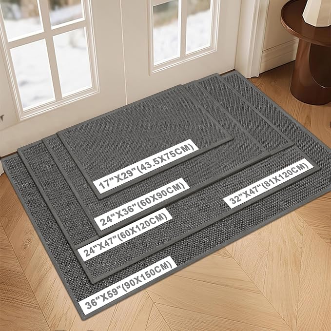 LEKEEPGO Door Mat 32"x47", Non Slip Door Mat Indoor Entrance, Rubber Backing