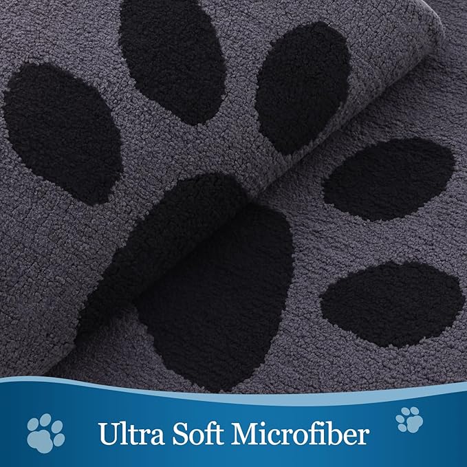 Buganda Dog Door Mat for Muddy Paws, Absorbent Dirt Trapper Washable Indoor Doormats, Non Slip Low-Profile Mud Mat for Dogs, Front Entrance Doormat for Inside Floor (59x35 Inches, Black)