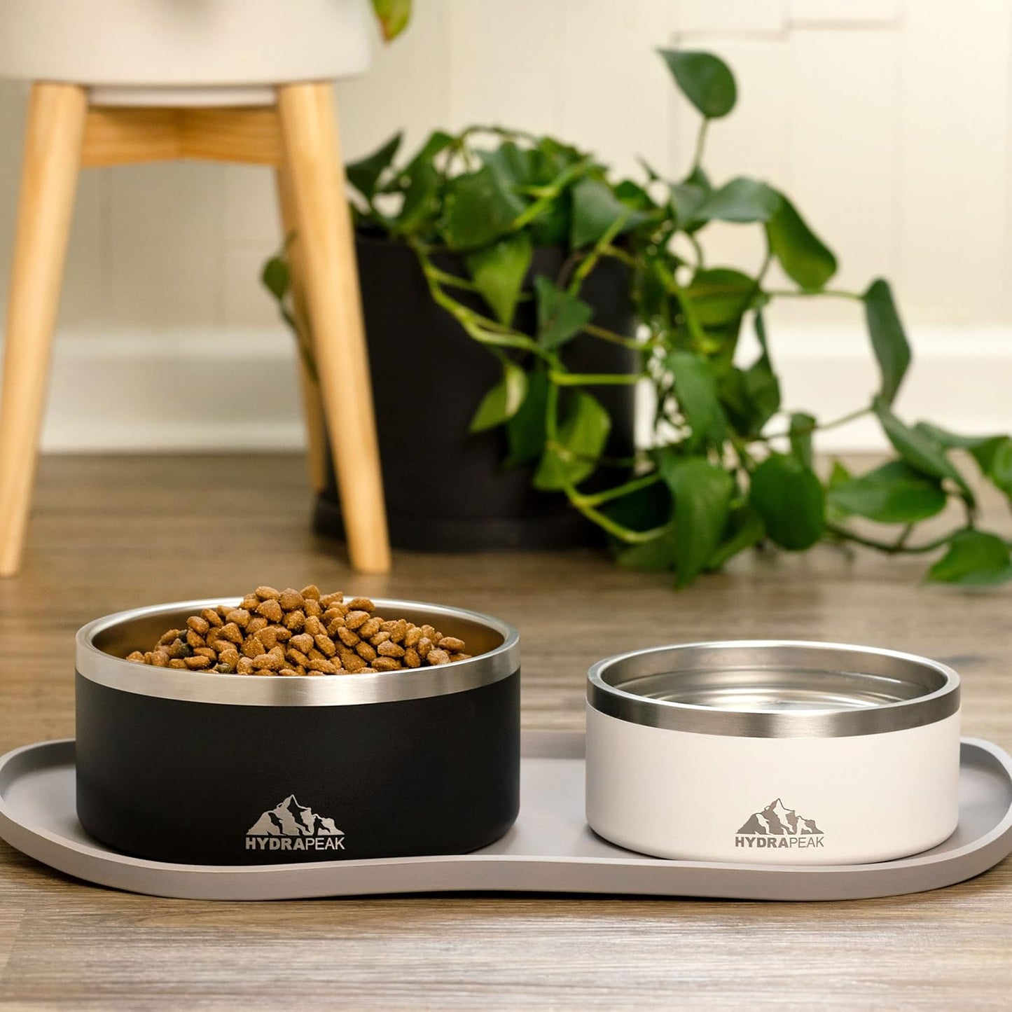 Hydrapeak Dog Bowl; Non Slip Stainless Steel; Water and Food Dish; Large Sized and Small Dogs; 32oz 64oz; Multiple Sizes; 4 Cup | Rosewood