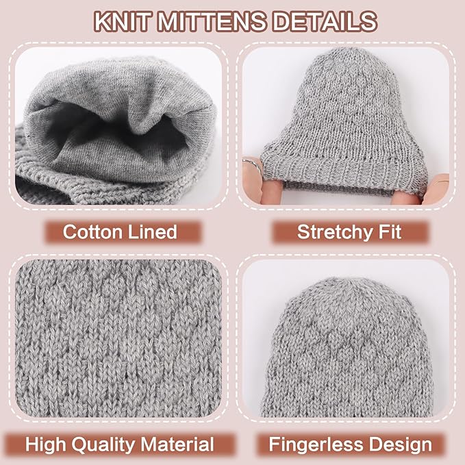 Baby Knit Mittens Toddler Boys Girls Gloves Winter Infant Newborn No Scratch Mitten 0-3 Years