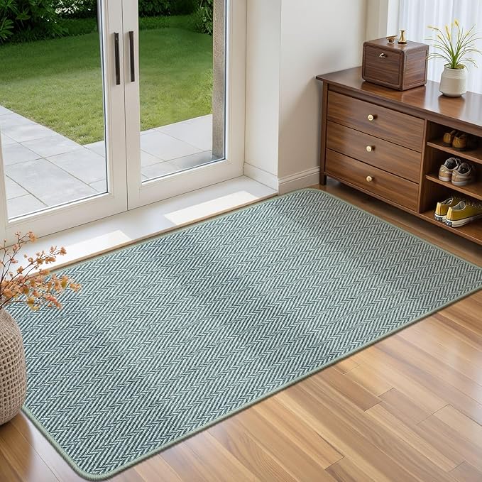 Ultra Thin Door Mat Indoor Entrance 24"x47", Low-Profile Indoor Door Mat