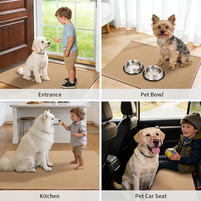 YIHOUSE Indoor Door Mat 20" x 32", Non-Slip Washable Entryway Mat, Dirt Trapper