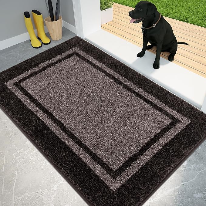 PURRUGS Dirt Trapping Door Mat 32" x 48", Non-Slip Machine Washable Entryway Rug