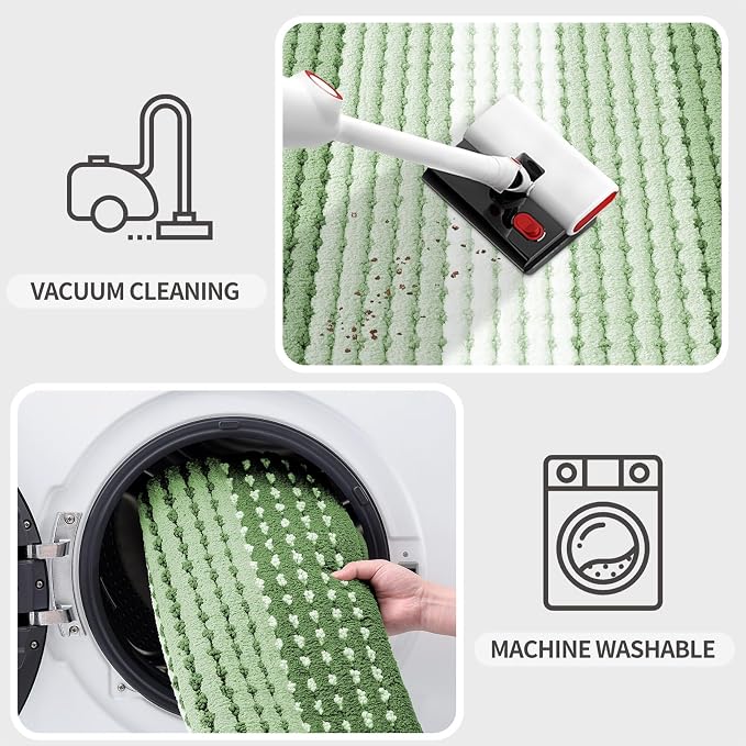Kitinjoy Indoor Outdoor Door Mat, 59x24 Non-Slip Absorbent Dirt Trapper