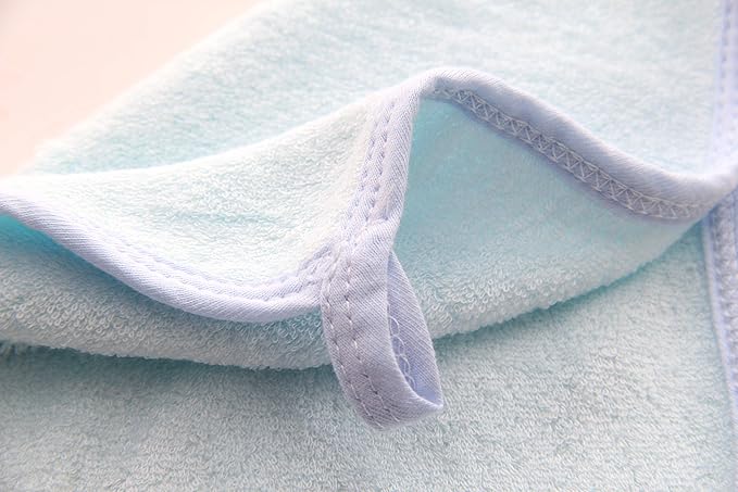 HIPHOP PANDA Baby Washcloths, Rayon Made from Bamboo - 2 Layer Ultra Soft Absorbent Newborn Bath Face Towel - Reusable Baby Wipes for Delicate Skin - Blue, 6 Pack