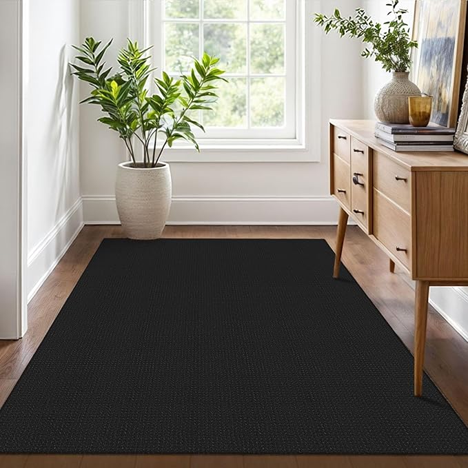 IOHOUZE Washable Area Rug 4x6 Non Slip Rubber Backed Woven Rugs