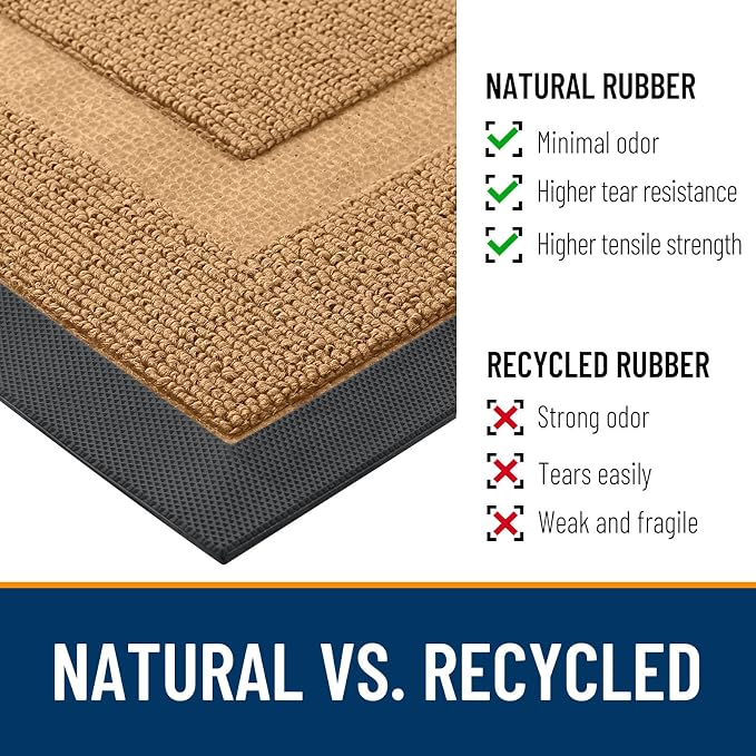 OLANLY Half Circle Door Mat Indoor Outdoor Entrance Welcome, Waterproof