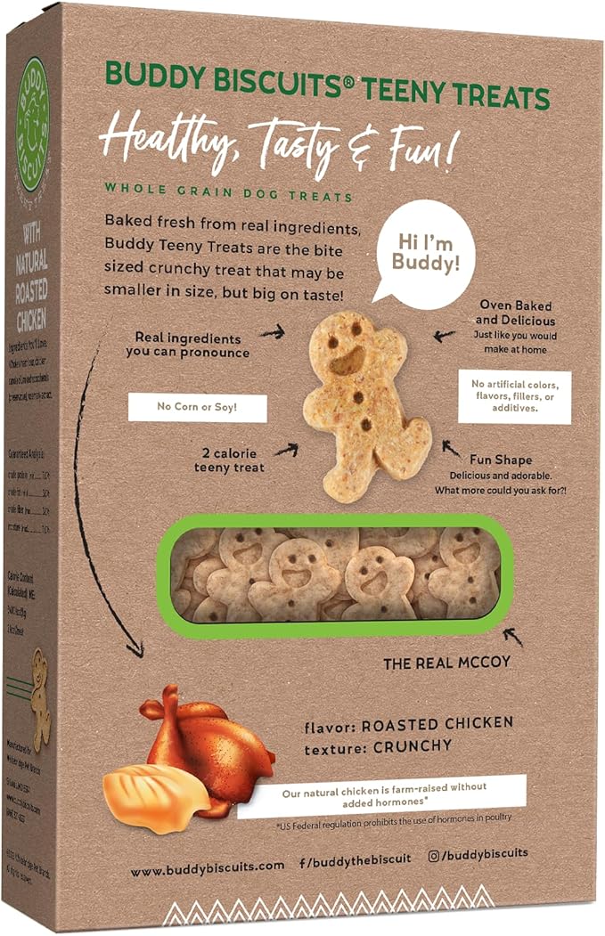 Cloud Star Buddy Biscuits 8 oz. Box Teeny Crunchy Dog Treats Made with Roasted Chicken (Pack of 2)