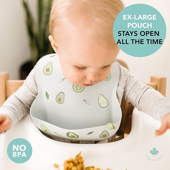 Loulou Lollipop Soft, Waterproof Silicone Feeding Bib for Babies and Toddlers