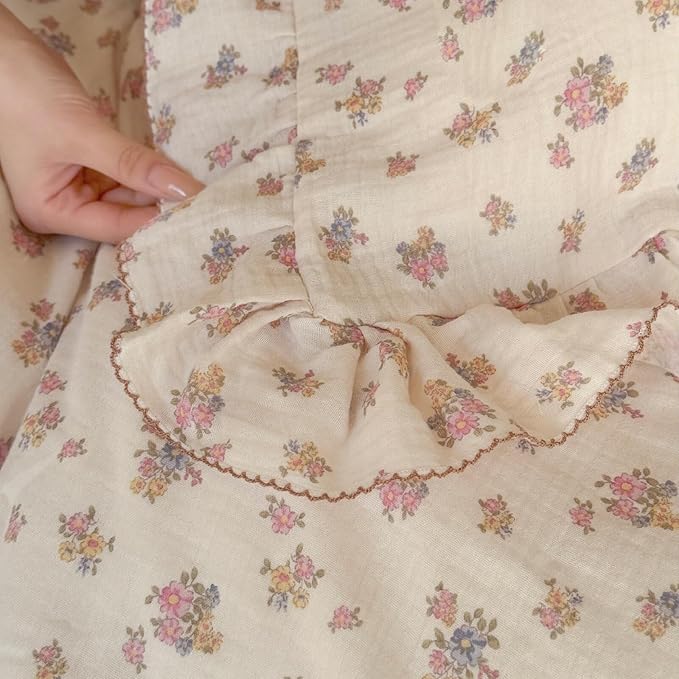 BuLuTu Tuberose Floral Themed Pillow Covers Standard Size for Kids Toddler/Twin Bed, Soft Breathable Children Pillowcases for Daycare & Travel, Enveloped, 20"x26", Machine Washable