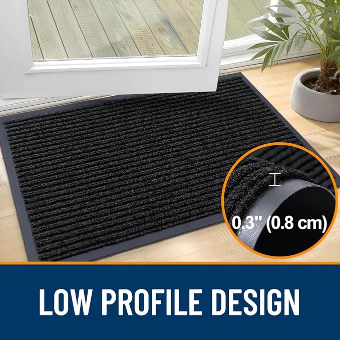 OLANLY Front Door Mat Indoor Outdoor Entrance, Waterproof Heavy Duty Doormat