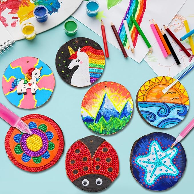 Wakestar Kids Wood Painting Kit-Glow in The Dark-Easter Basket Stuffers-Arts & Crafts Gifts for Boys Girls Ages 6-12,Creative Party Crafts Activity for Birthday Christmas