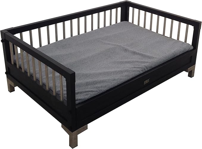 New Age Pet ecoFLEX Manhattan Raised Dog Bed w/Removable Cushion, Large, Espresso