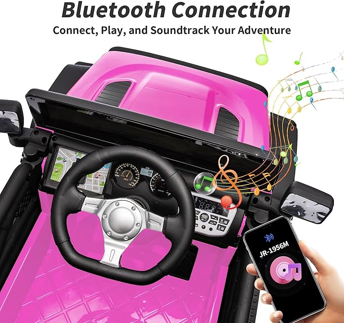 12V Kids Ride on Car Truck, Kids Electric Vehicles Car Ride on Toy for Toddlers w/Remote Control - Pink